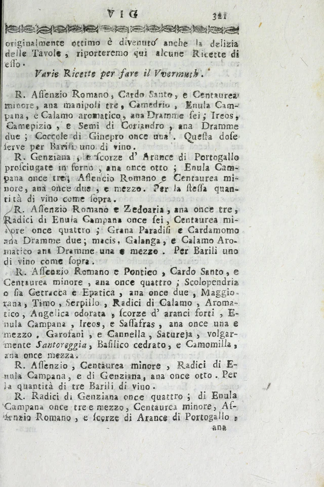 Página 321 · recetas de vermut. Dizionario delle arti e de’ mestieri, tomo XVIII