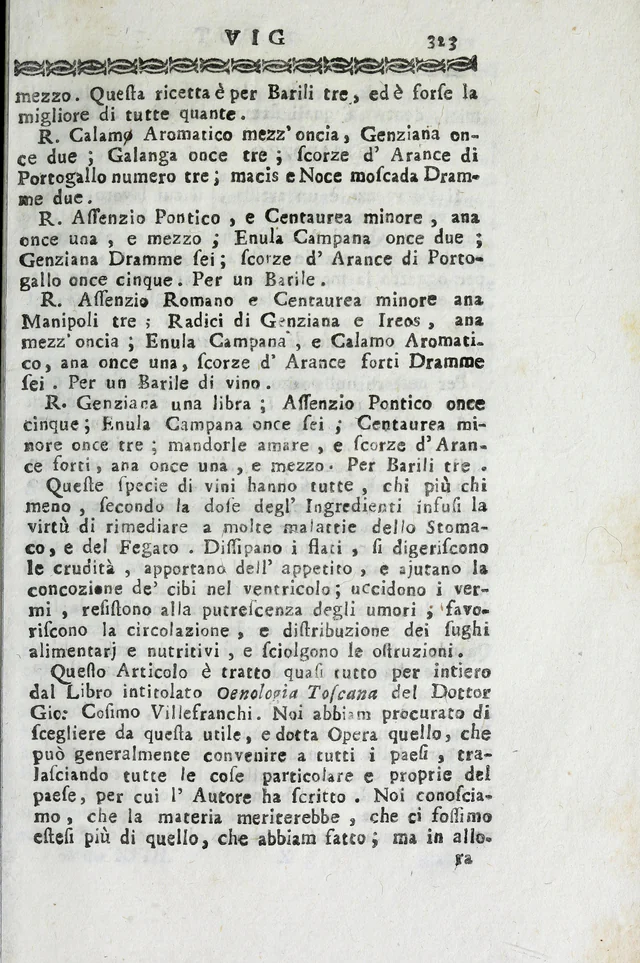 Página 323 · recetas de vermut. Dizionario delle arti e de’ mestieri, tomo XVIII