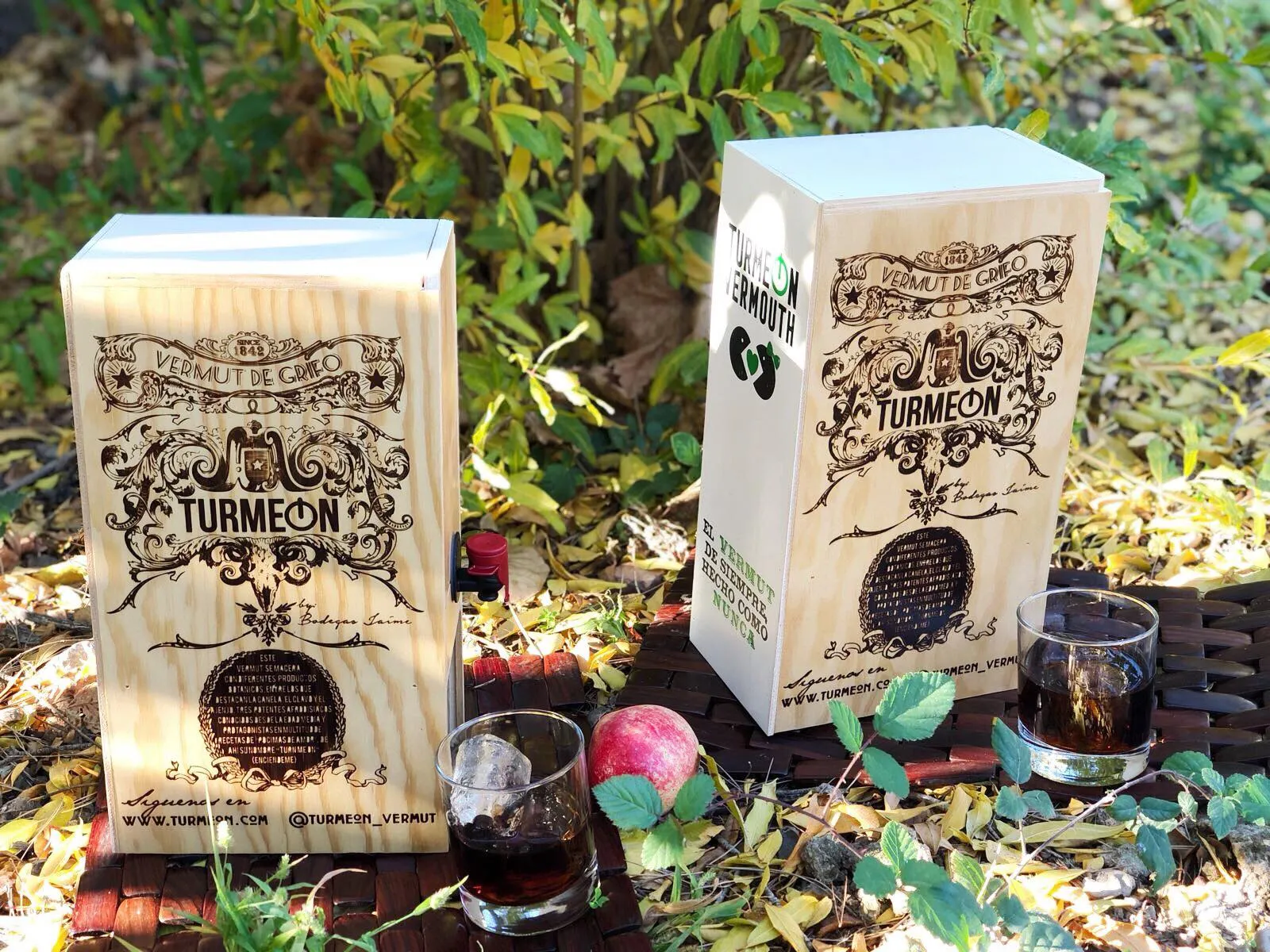 Los dos formatos de caja Turmeon en jardín